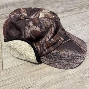 Camo Fleece Insulated Ear Flaps Small Northwest Territory Hunting Hat Cap‎ S/M